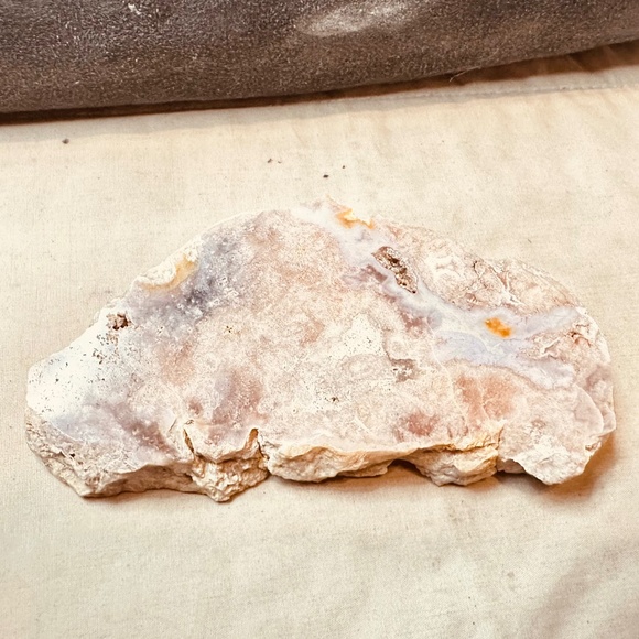Natural Pink Amethyst Slab with Druzy - Polished Crystal Slice Raw Edges